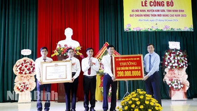 ឃុំ Hoi Ninh បានទទួលវិញ្ញាបនបត្រស្តង់ដារជនបទថ្មីកម្រិតខ្ពស់
