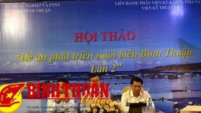 សិក្ខាសាលា "គម្រោងអភិវឌ្ឍន៍វារីវប្បកម្មសមុទ្រលើកទី ២ នៅខេត្ត Binh Thuan"