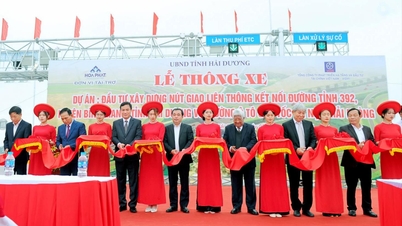 Traffic opening at the intersection connecting Provincial Road 392, Binh Giang District with Hanoi Expressway