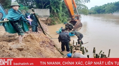 Cẩm Xuyên khắc phục tạm thời các vị trí sạt lở sông Ngàn Mọ