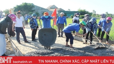 ស្លាកសញ្ញារបស់អង្គការមហាជនក្នុងការកសាងជនបទថ្មីនៅ Loc Ha