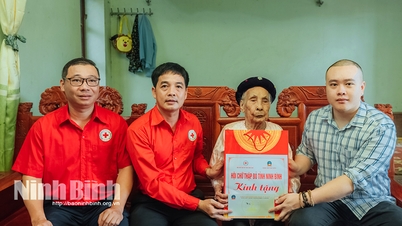 Hội Chữ thập đỏ tỉnh thăm tặng quà Mẹ Việt Nam anh hùng gia đình liệt sĩ