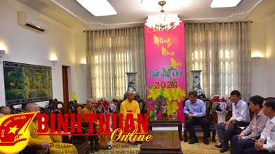 គណៈកម្មាធិការប្រតិបត្តិនៃគណៈសង្ឃវៀតណាមនៃខេត្ត បានទៅសួរសុខទុក្ខ និងជូនពរឆ្នាំថ្មីដល់គណៈកម្មាធិការប្រជាជនខេត្ត