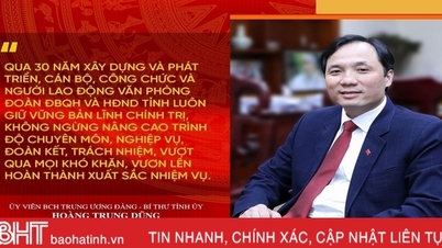 Bí thư Tỉnh ủy gửi thư chúc mừng kỷ niệm 30 năm ngày thành lập Văn phòng Đoàn ĐBQH và HĐND tỉnh Hà Tĩnh