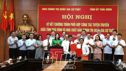 ចុះហត្ថលេខា​លើ​កម្មវិធី​សម្រប​សម្រួល​ការងារ​ឃោសនា​រវាង​គណៈកម្មាធិការ​បក្ស​ខេត្ត Thai Binh និង​ការិយាល័យ​បោះពុម្ពផ្សាយ​នយោបាយ​ជាតិ
