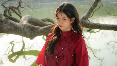 ហាណូយ Ao Dai ស្វាគមន៍ Tet ពេញដោយនិទាឃរដូវ