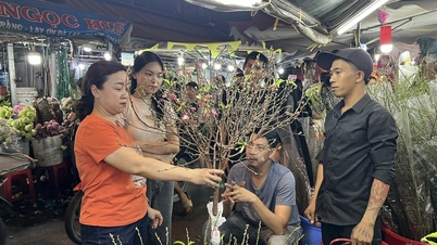 ពេញមួយយប់នៅផ្សារលក់ផ្កាដ៏ធំបំផុតនៅទីក្រុងហូជីមិញនៅមុនថ្ងៃបុណ្យតេត