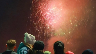 Thousands of people and tourists happily watched fireworks and welcomed the new year...