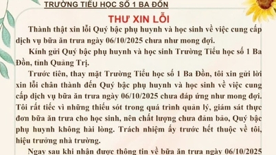 광트리: 한 교장이 학생 식사의 질을 보장하지 못해 학부모들에게 사과했습니다.
