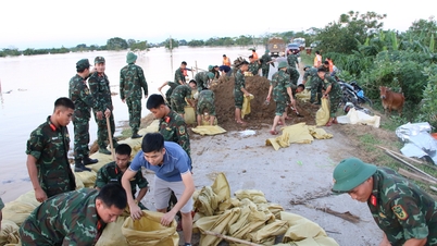 Bac Ninh: Se movilizan fuerzas para evitar el desbordamiento del dique izquierdo del puente Cau