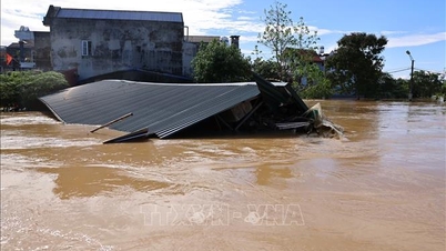 น้ำท่วมแม่น้ำก๊าว (ไทเหงียน) กำลังลดลง