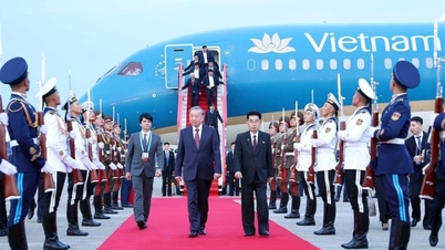 Begrüßungszeremonie für Generalsekretär To Lam zu einem Staatsbesuch in der Demokratischen Volksrepublik Korea