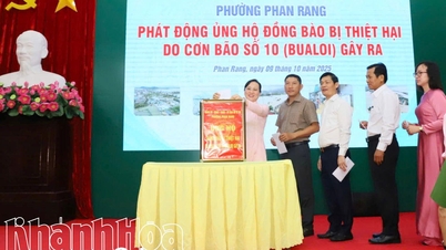 Phường Phan Rang ủng hộ hơn 43 triệu đồng hỗ trợ đồng bào các tỉnh phía Bắc khắc phục thiệt hại do bão
