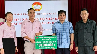 Công đoàn Ngân hàng Chính sách xã hội Việt Nam ủng hộ tỉnh Thái Nguyên khắc phục hậu quả bão số 11