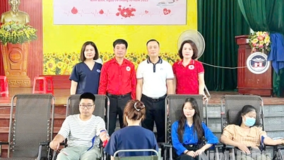 423 units of blood were donated at the Blood Donation Festival at Hoa Lu University and Ha Nam Vocational College.