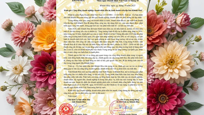 Gratulasjonsbrev på Vietnams gründerdag fra ledere i Khanh Hoa-provinsen