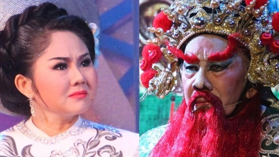 अनुभवी कै लुओंग कलाकार ट्रुओंग सोन अपनी बेटी ले थान थाओ का समर्थन करने के लिए मंच पर लौटे