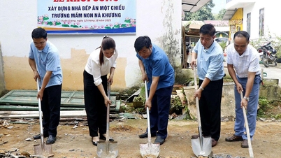 Khởi công xây dựng bếp ăn một chiều Trường Mầm non Nà Khương