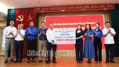 Hưng Yên trao 5,5 tỷ đồng hỗ trợ tỉnh Thanh Hóa và tỉnh Hà Tĩnh khắc phục thiệt hại do bão, lũ