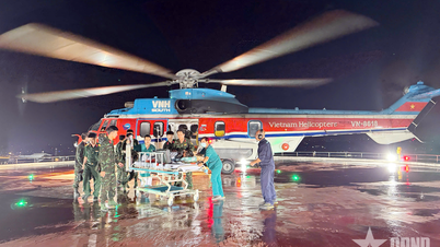 Helicopters flew through the night to take seriously ill patients from Thuyen Chai Island to the mainland for treatment.