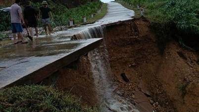 ティエンイエンコミューン:大雨で土砂崩れが発生、多くの道路が被災