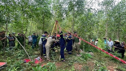 Rescató con éxito a un anciano que cayó en un pozo profundo en el campo.