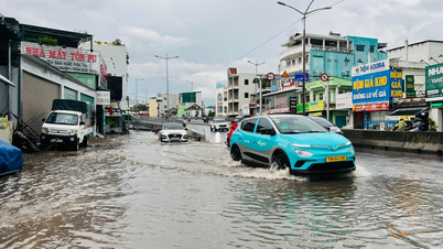 ニャチャン地域の多くの道路は大雨のために冠水した。