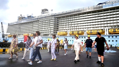 Ovation of the Seas ship carrying more than 4,000 passengers docked at Chan May port