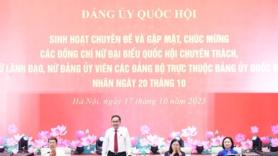 National Assembly Chairman Tran Thanh Man meets with full-time female National Assembly deputies and female leaders of Party Committees under the National Assembly Party Committee.
