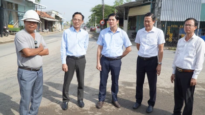 Leiders van de gemeente Can Giuoc hebben het wegenproject Ba Kieu - Huynh Thi Thinh en de provinciale weg 826C onderzocht