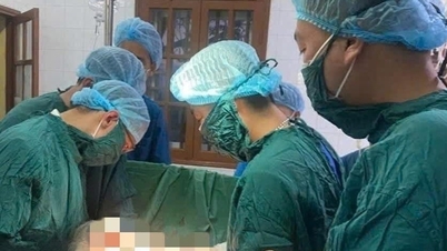 Pusat Medis Militer-Sipil Bach Long Vi melakukan operasi darurat pada pasien dengan kehamilan ektopik yang terganggu.