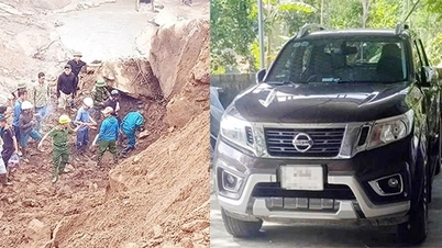 Tìm thấy chiếc xe bán tải chở 3 người mất tích trong vụ sạt lở tại xã Minh Lương