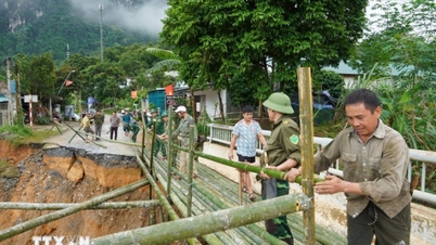 タインホア省は山岳地帯の住民が通行できるように仮橋を建設している。