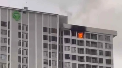 カインホイ区の高層マンションで火災が発生