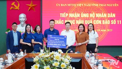 ミリタリーバンク、タイグエンに50億ドンを援助、嵐11号の影響克服へ