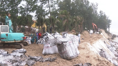 Emergency embankment to protect the tourist coast of Hoi An Tay ward