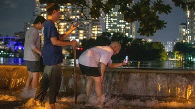 Die heutige Flut in Ho-Chi-Minh-Stadt beträgt fast 1,8 m, der Internetbeitrag über den Bruch des Binh-Quoi-Damms ist falsch.