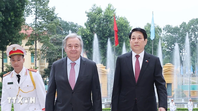 ภาพพาโนรามาของพิธีต้อนรับเลขาธิการสหประชาชาติอย่างเป็นทางการ