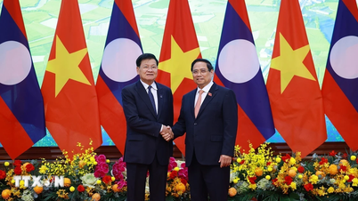 นายกรัฐมนตรี ฝ่ามมิงห์จิญ พบปะกับประธานาธิบดีทองลุน สีสุลิด ของลาว