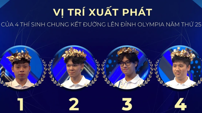 Starting order of 4 contestants at the final round of Road to Olympia 2025
