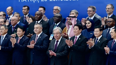 El Presidente Luong Cuong dio la bienvenida a los líderes de países y organizaciones que asistieron a la ceremonia de firma de la Convención de Hanoi.