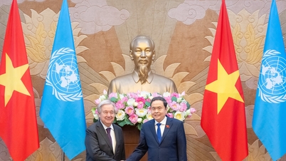 Der Vorsitzende der Nationalversammlung, Tran Thanh Man, empfängt den Generalsekretär der Vereinten Nationen
