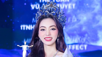 Skjønnheten til den 22 år gamle kvinnelige studenten som nettopp ble kronet til Miss Vietnamese Student 2025