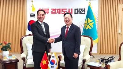 Vinh Long-provinsens delegasjon for handels- og investeringsfremme samarbeidet med ordføreren i Daejeon by