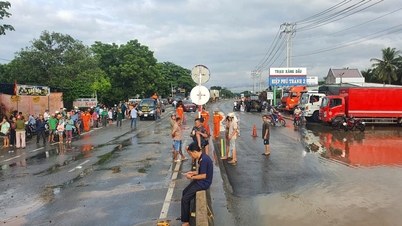 Floodwaters on the Luy River rose, cutting off National Highway 1 in Lam Dong.