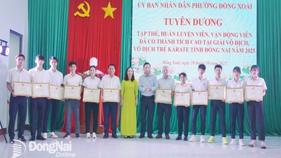 A ala Dong Xoai elogia coletivos, treinadores e atletas com conquistas excepcionais no Campeonato Provincial de Karatê Juvenil de Dong Nai de 2025 e no Campeonato