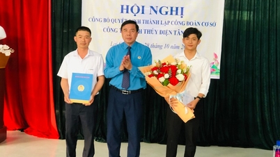 Announcing the decision to establish the Trade Union of Tan Uyen Hydropower Company Limited