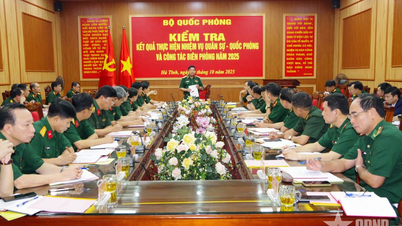 คณะทำงานกระทรวงกลาโหมเข้าตรวจสอบอำเภอห่าติ๋ญ