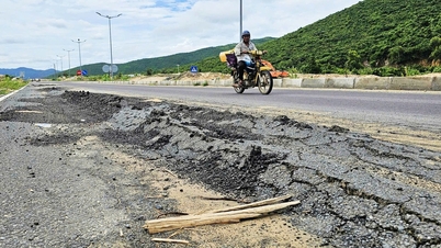 Đường 260 tỉ ở Khu kinh tế Vân Phong mới bàn giao đã hư hỏng