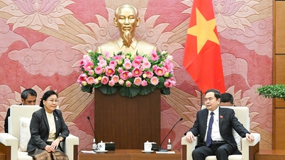 Der Vorsitzende der Nationalversammlung, Tran Thanh Man, empfängt den Obersten Richter des Obersten Volksgerichts von Laos.